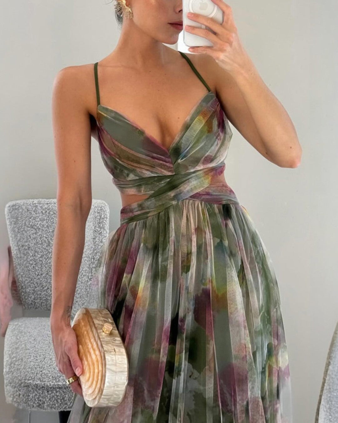 Van Elsen™ Roselle Luxe Maxi Jurk met Bloemenprint
