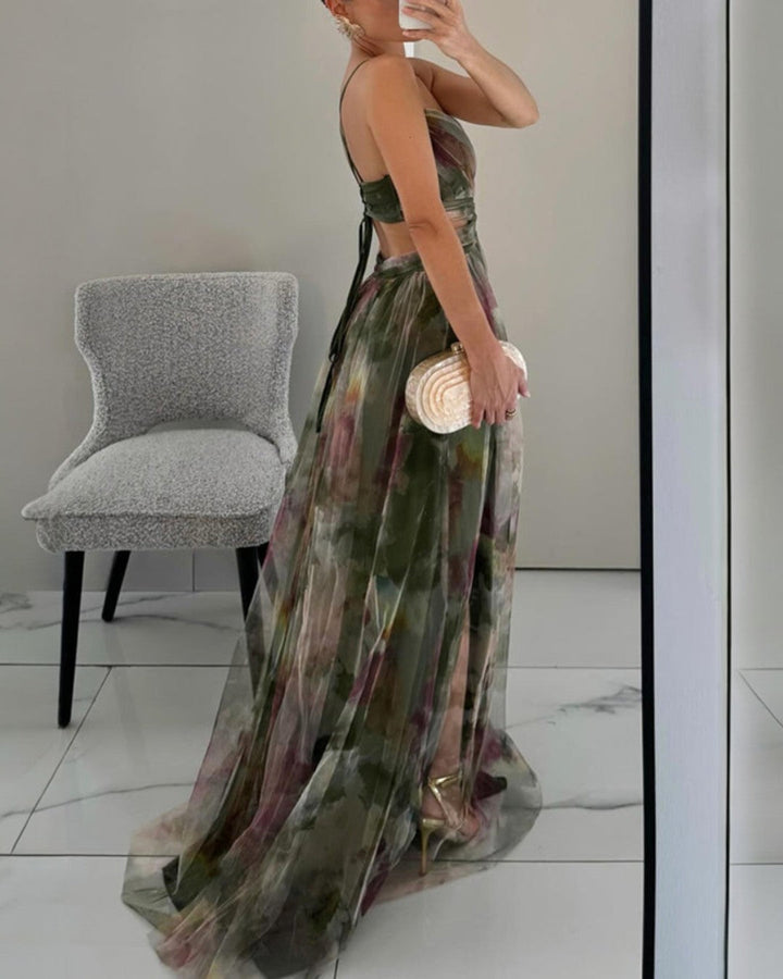 Van Elsen™ Roselle Luxe Maxi Jurk met Bloemenprint