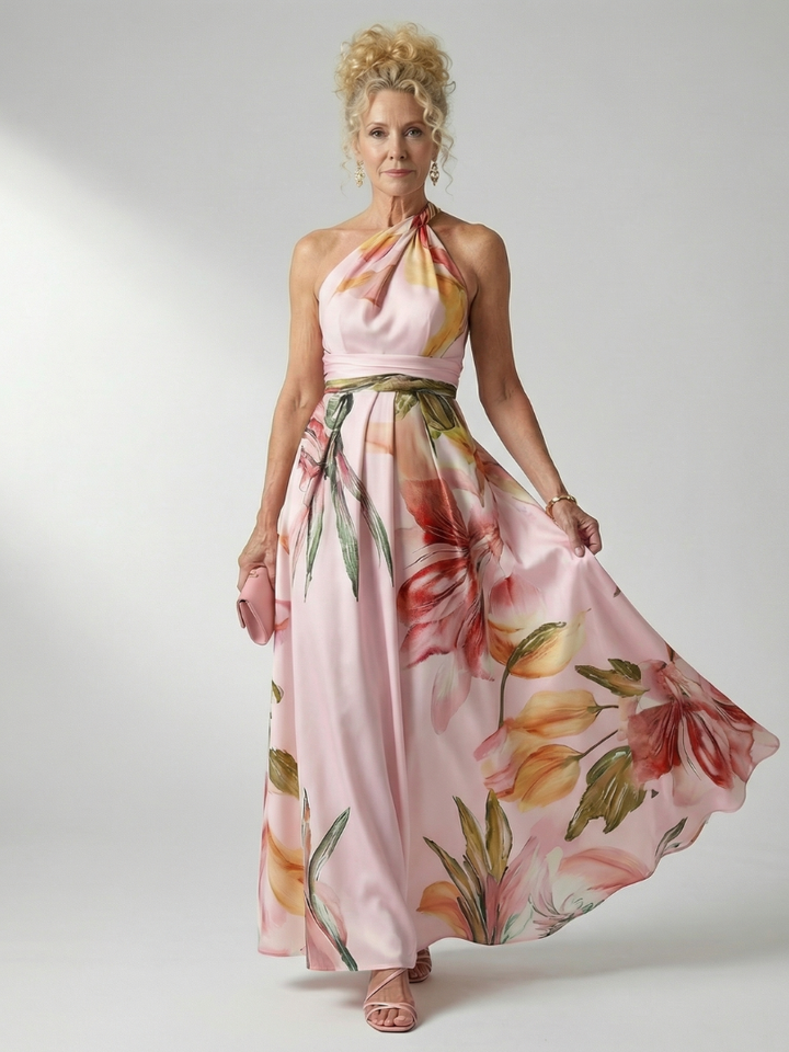 Ineke | Lichte Bloemen Maxi Jurk