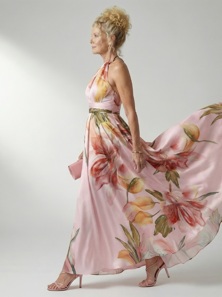 Ineke | Lichte Bloemen Maxi Jurk
