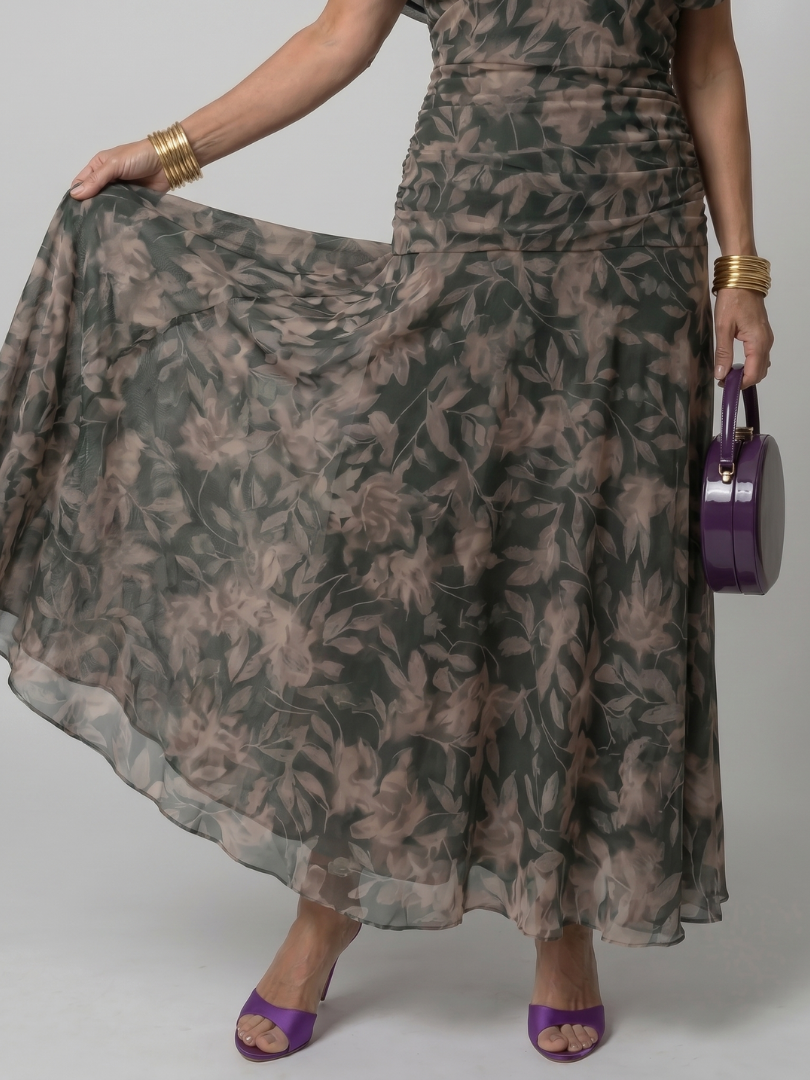 Corrie | Off-Shoulder Flow Midi Jurk