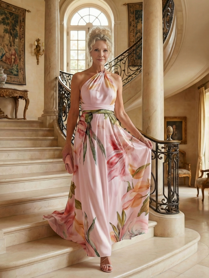 Ineke | Lichte Bloemen Maxi Jurk