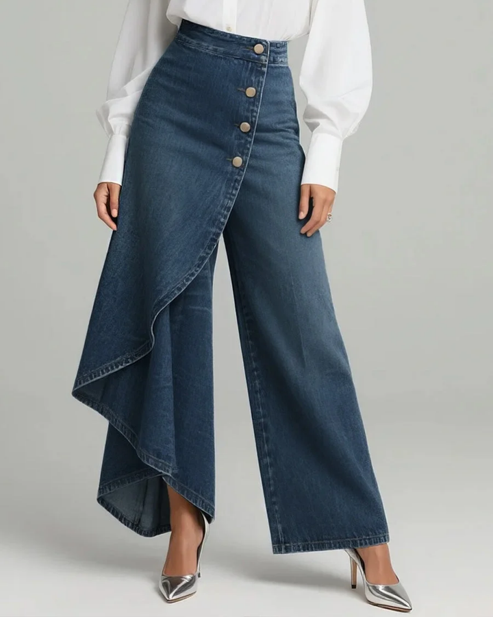 Audrey Denim Broek Donkerblauw