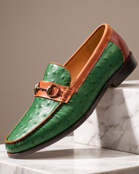 Lorenzo | Struisvogel Horsebit Loafer