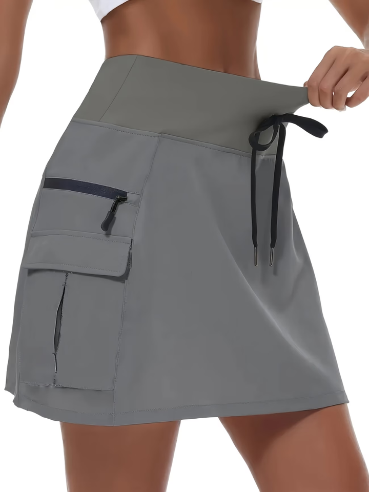 Tess Actieve Rok met Ingebouwde Short - Lichtgrijs