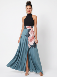 Greet | Halter Bloemenrok Maxi Jurk