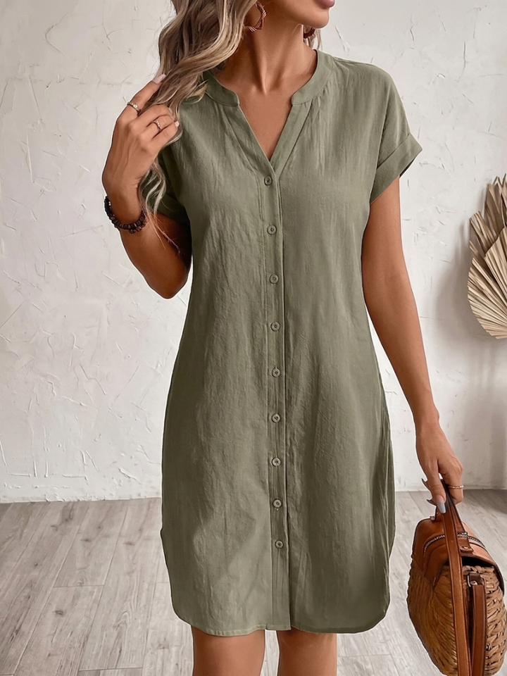 Tara | Linnen-Look Blousejurk voor Warme Dagen