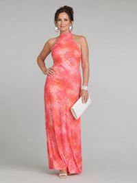 Miep | Halter Maxi Jurk met Patroonprint