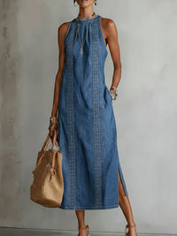 Julia | Jeansjurk met Vintage Kantdetails
