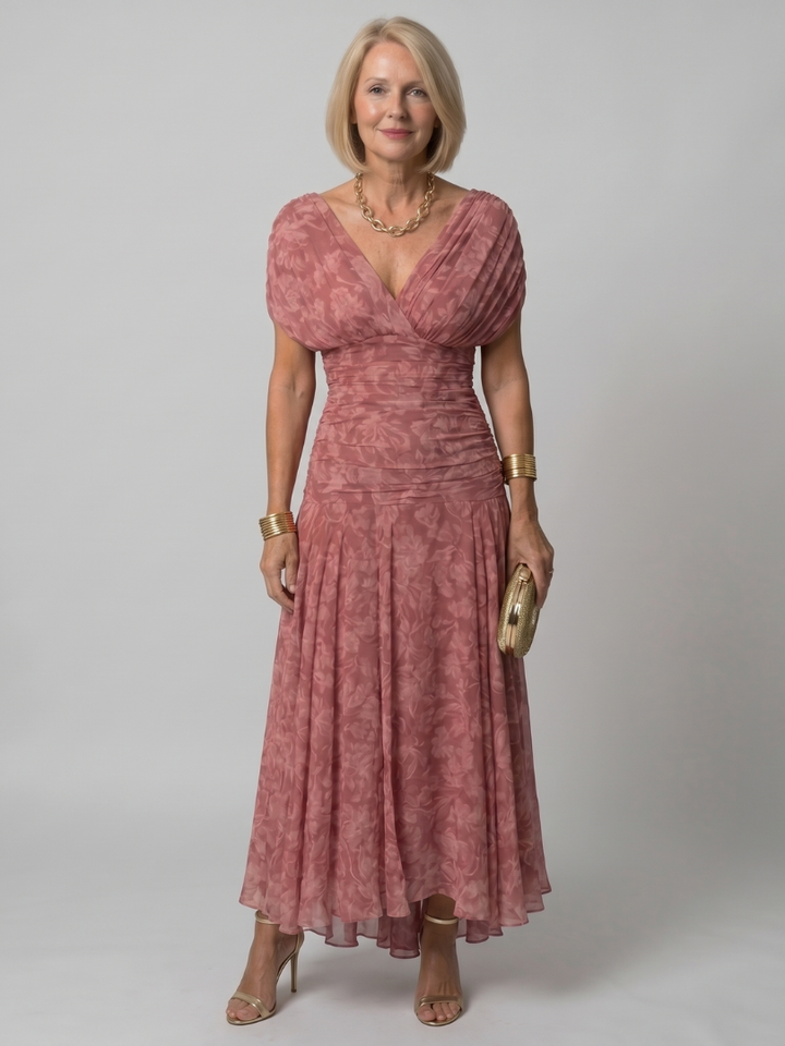 Corrie | Off-Shoulder Flow Midi Jurk