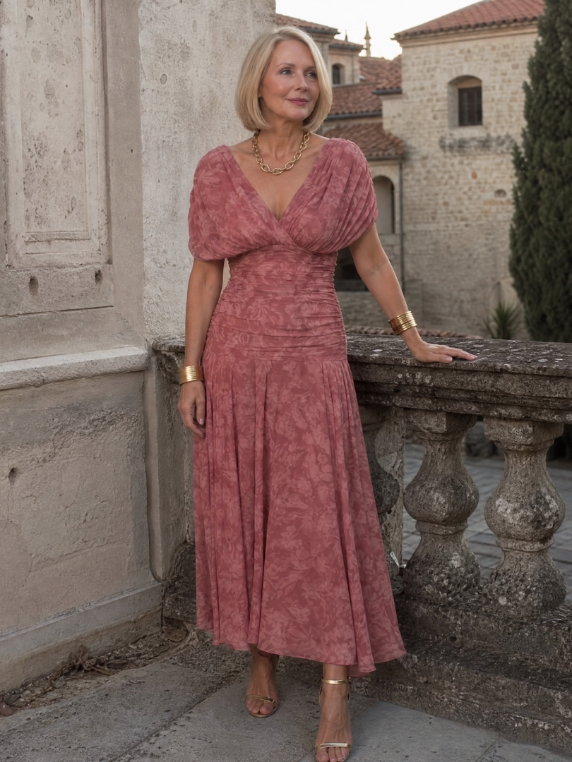 Corrie | Off-Shoulder Flow Midi Jurk