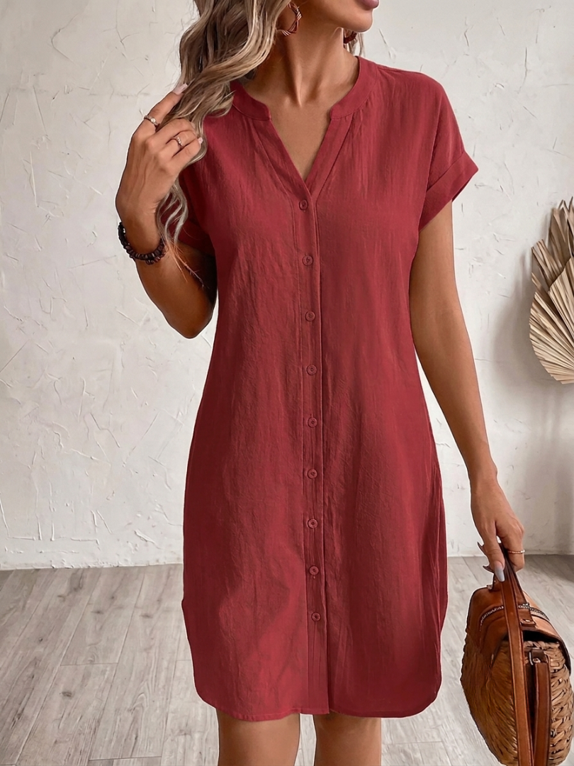 Tara | Linnen-Look Blousejurk voor Warme Dagen