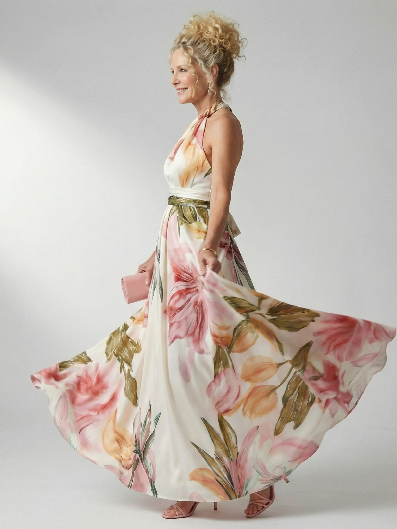 Ineke | Lichte Bloemen Maxi Jurk
