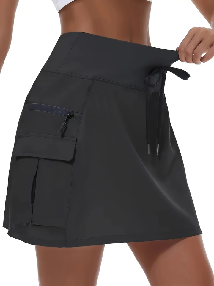 Tess Actieve Rok met Ingebouwde Short - Zwart