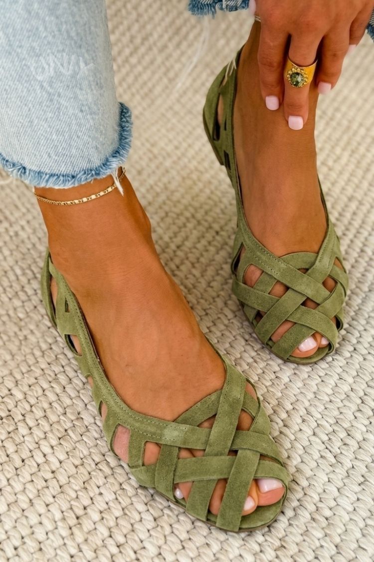 Hina Zomer Sandalen - Olijfgroen