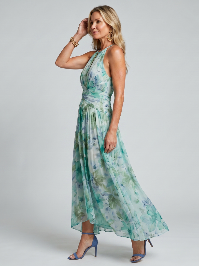 Joke | Geplooide Halter Midi Jurk