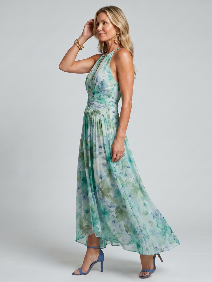 Joke | Geplooide Halter Midi Jurk