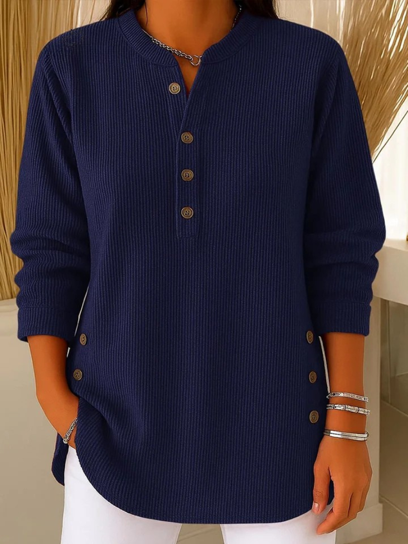 Van Elsen™ Willowe Ribbed Henley Dames Top