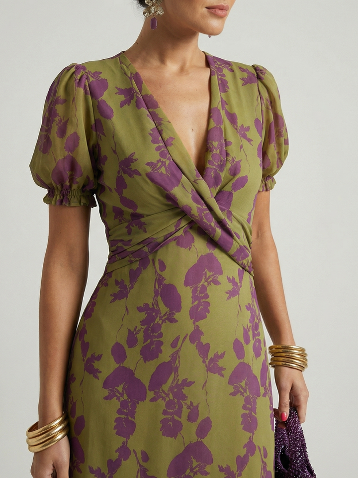Hanneke | Relaxed Bloemen Midi Jurk