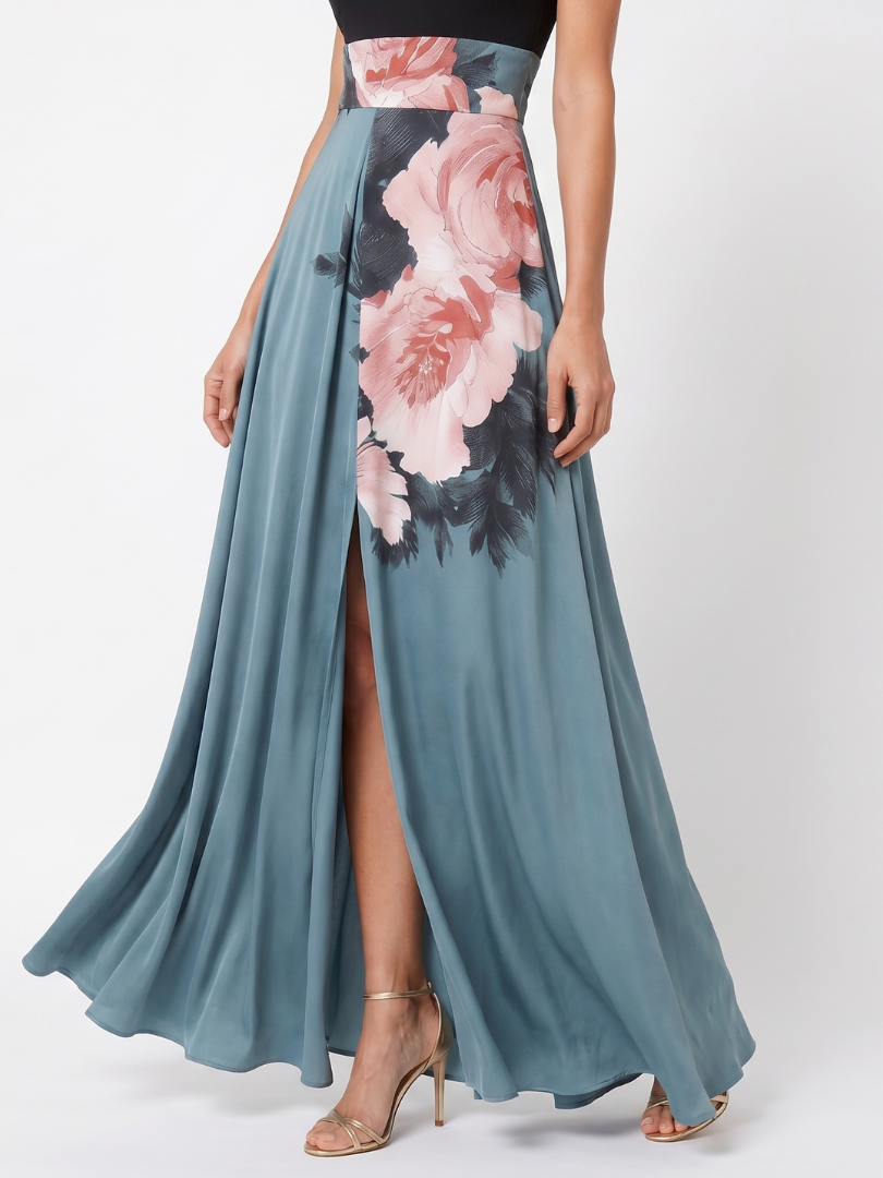 Greet | Halter Bloemenrok Maxi Jurk