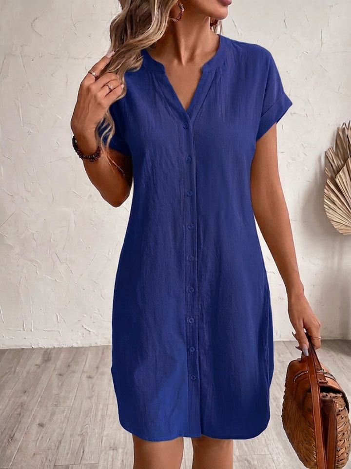 Tara | Linnen-Look Blousejurk voor Warme Dagen