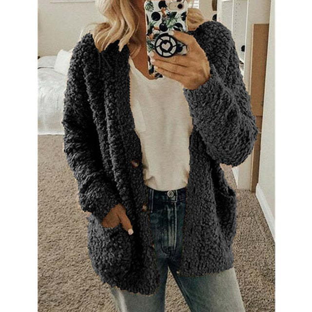 Trees Teddy Vest Zwart