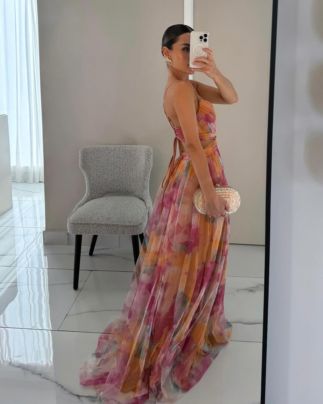Van Elsen™ Roselle Luxe Maxi Jurk met Bloemenprint