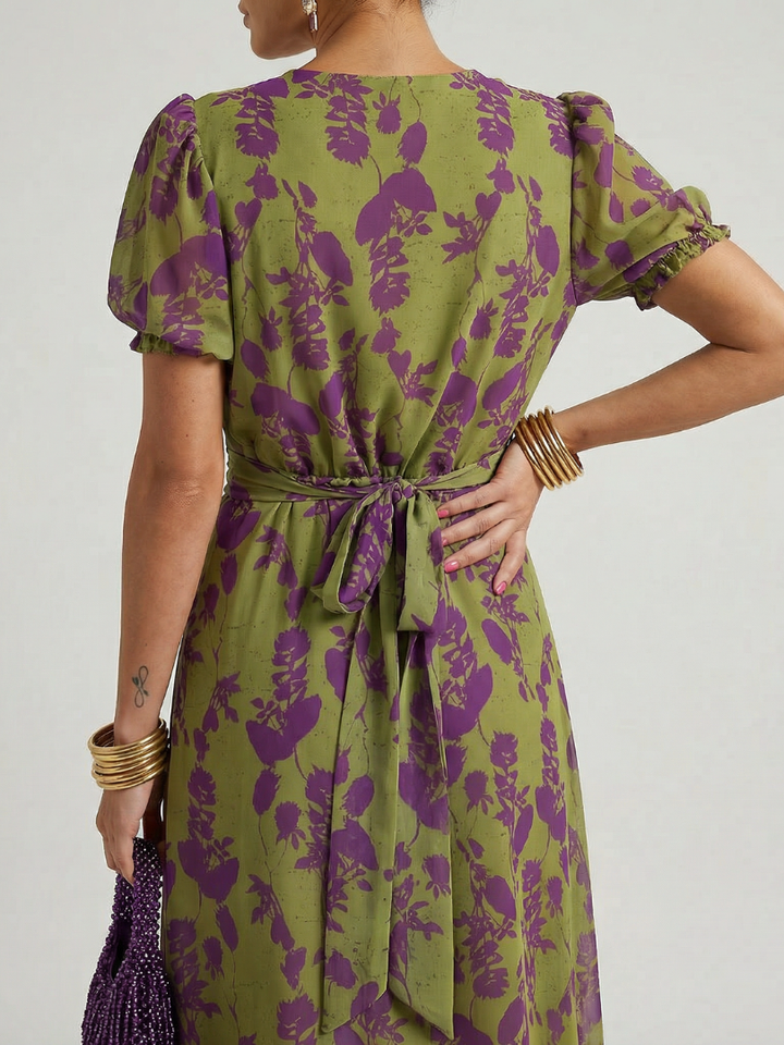 Hanneke | Relaxed Bloemen Midi Jurk