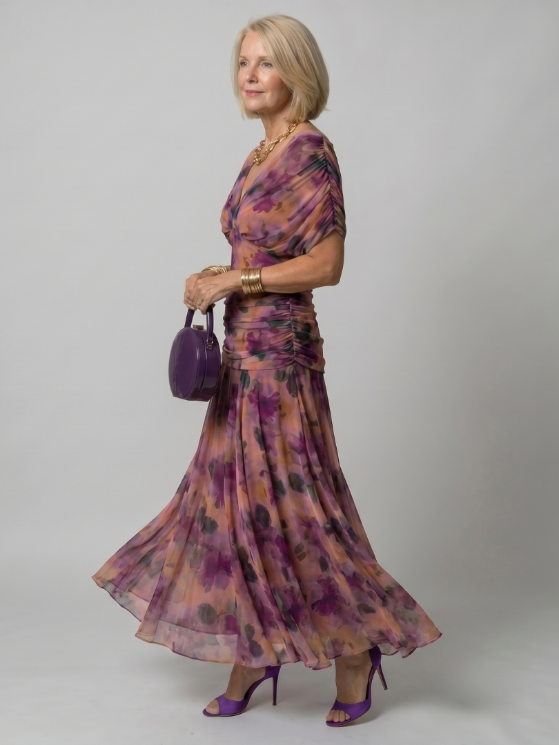 Corrie | Off-Shoulder Flow Midi Jurk