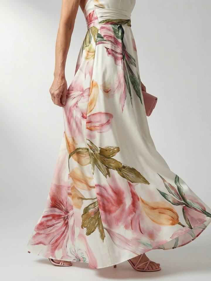 Ineke | Lichte Bloemen Maxi Jurk
