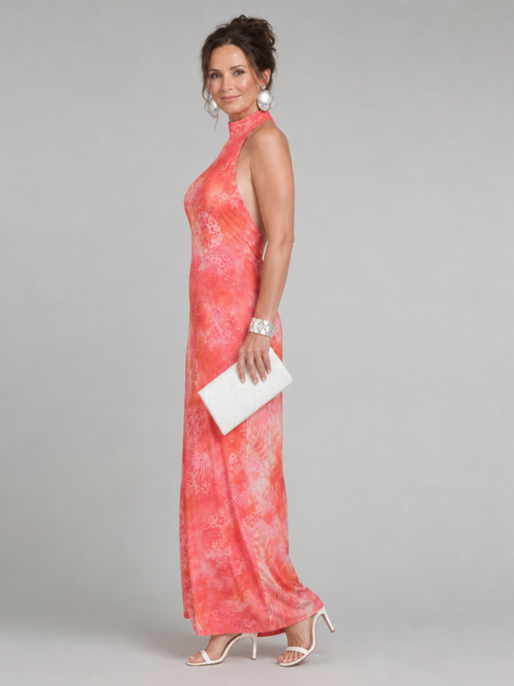 Miep | Halter Maxi Jurk met Patroonprint