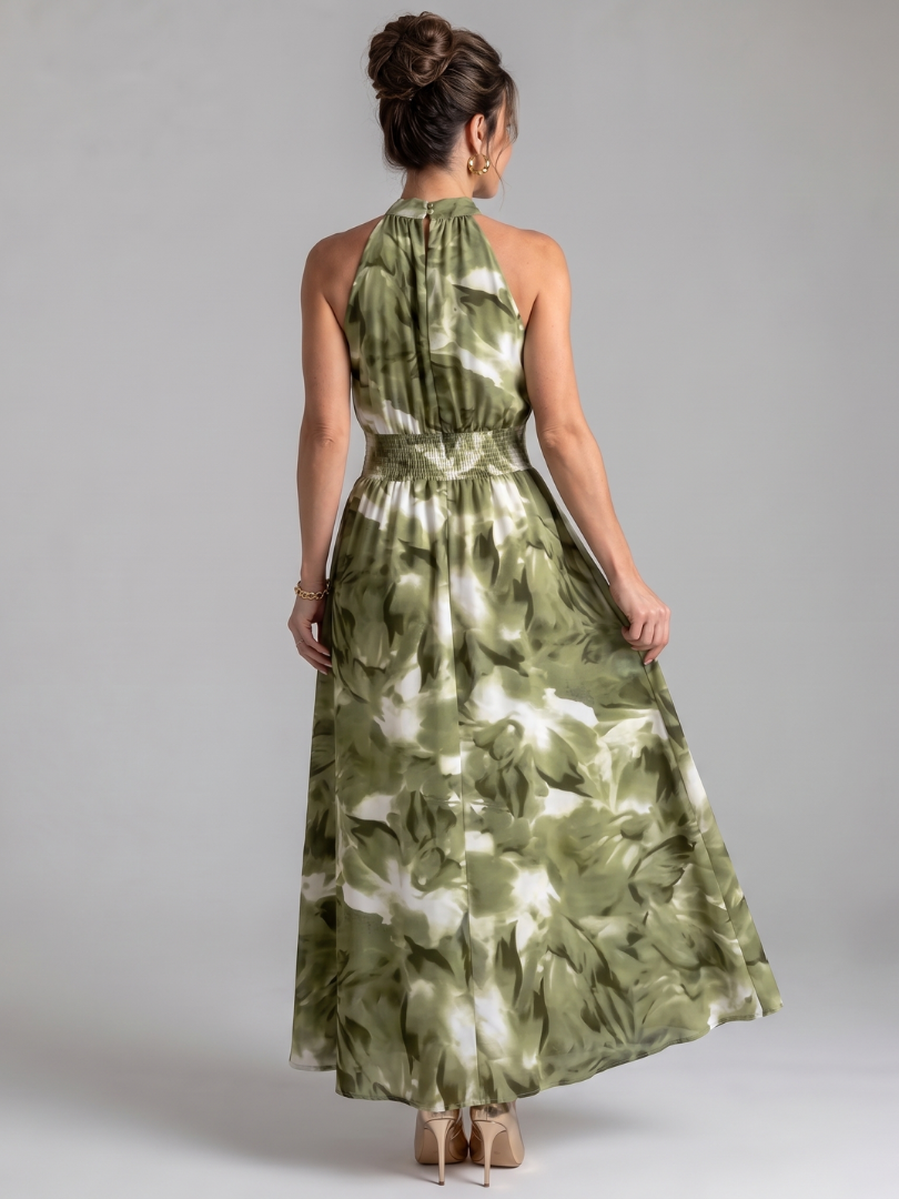 Cobie | Midi Jurk met Abstracte Print