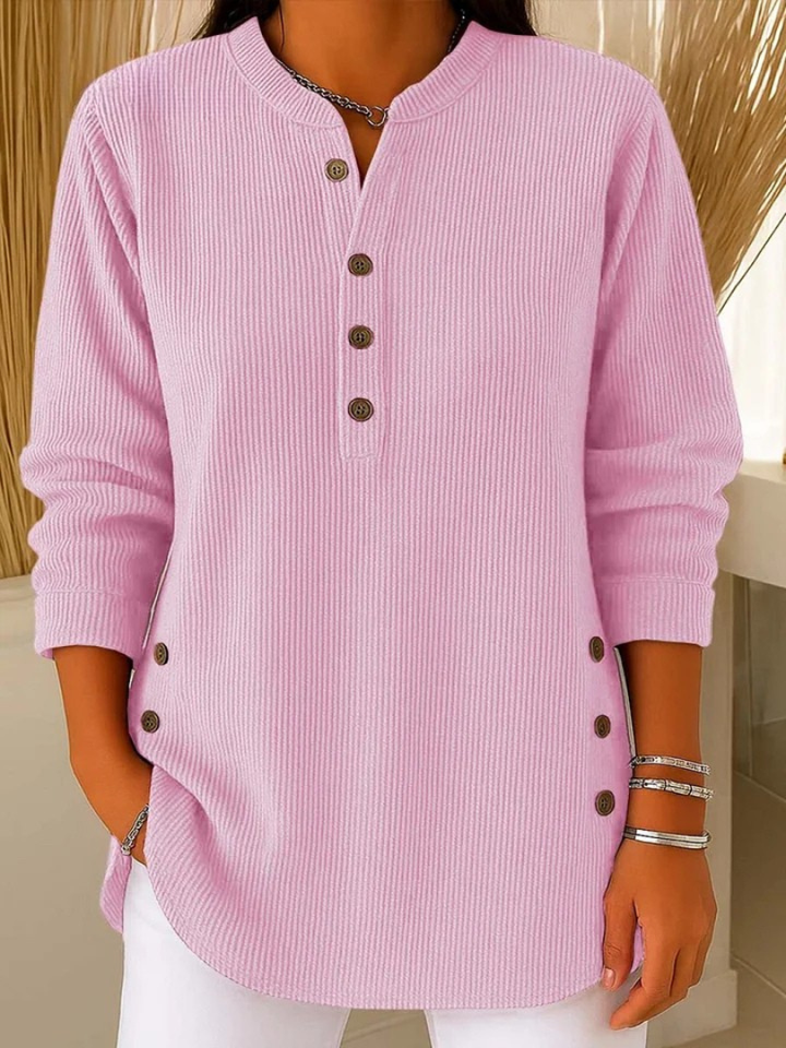 Van Elsen™ Willowe Ribbed Henley Dames Top
