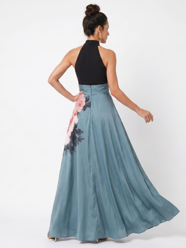 Greet | Halter Bloemenrok Maxi Jurk