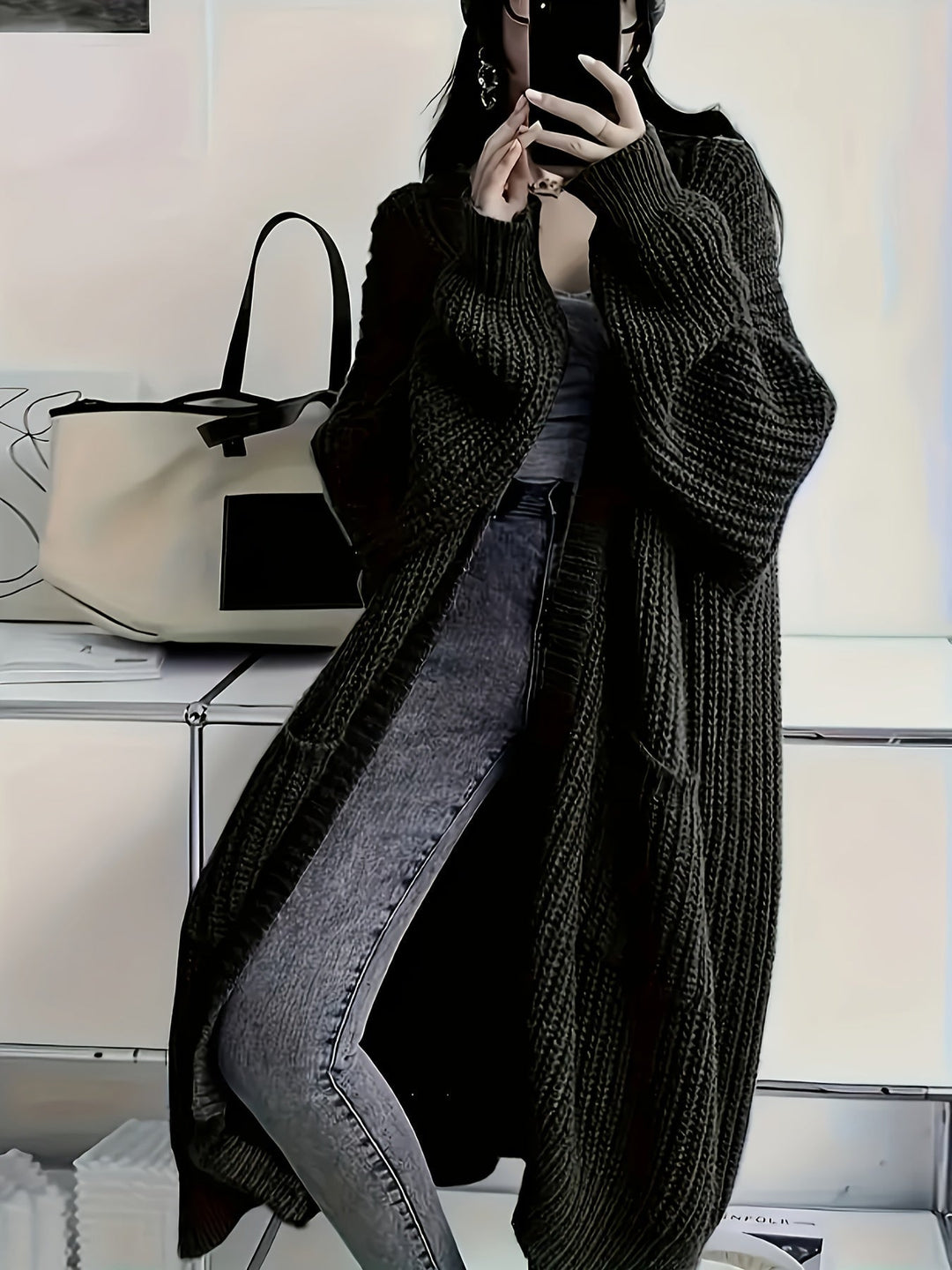 Lenie longline vest zwart