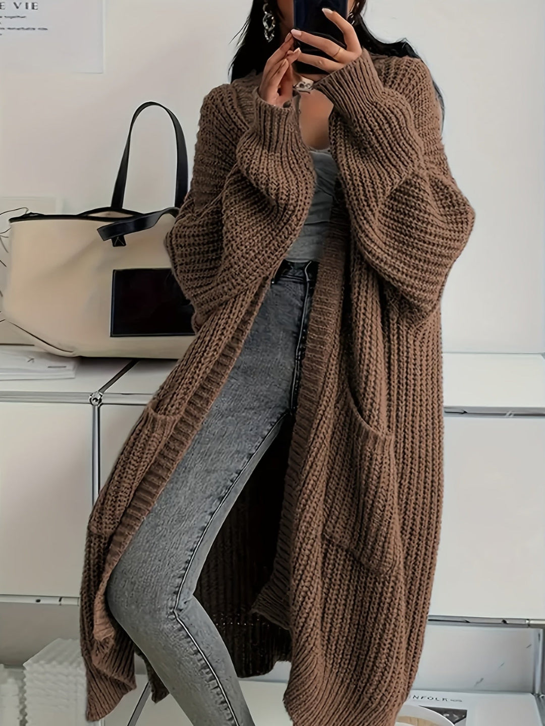 Lenie longline vest grijs