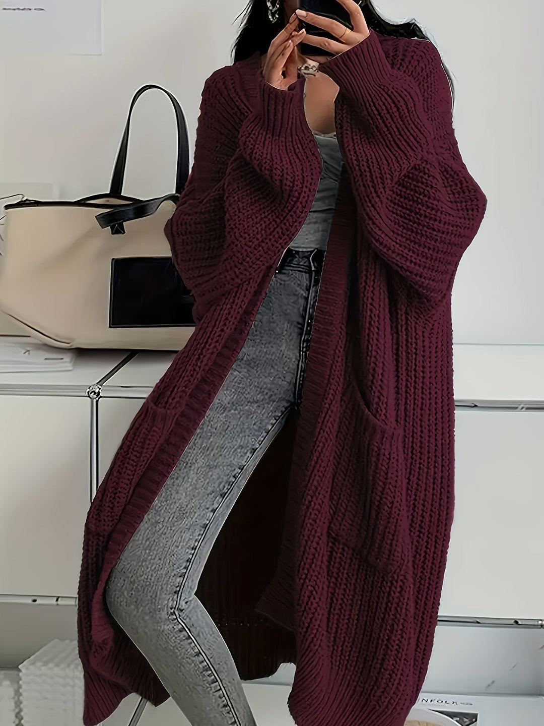 Lenie longline vest donkerrood