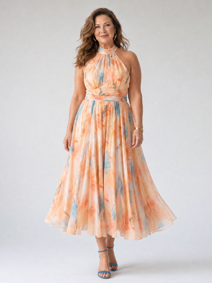 Truus | Zachte Halter Midi Jurk