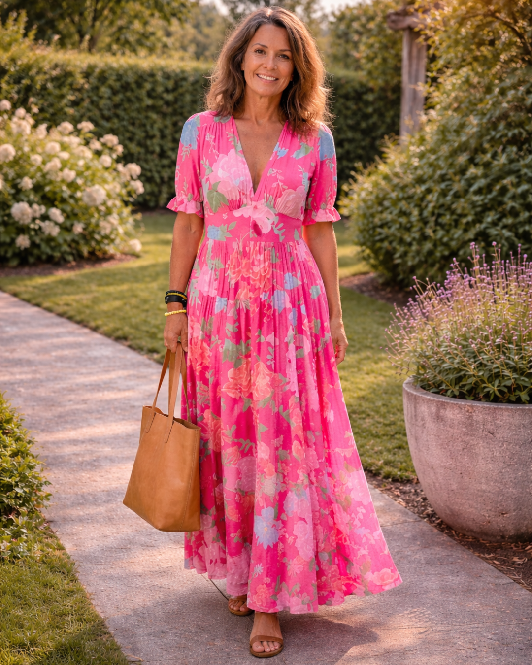 Irene V-Hals Maxi Jurk