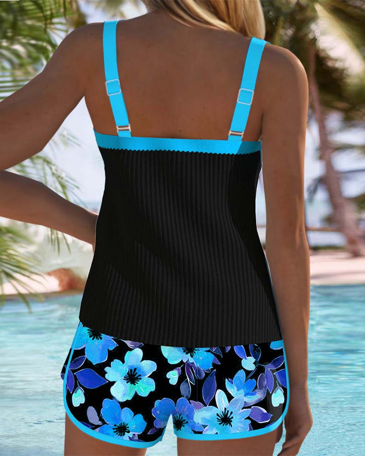 Viktoria | Levendige Tankini met Contrastdetails