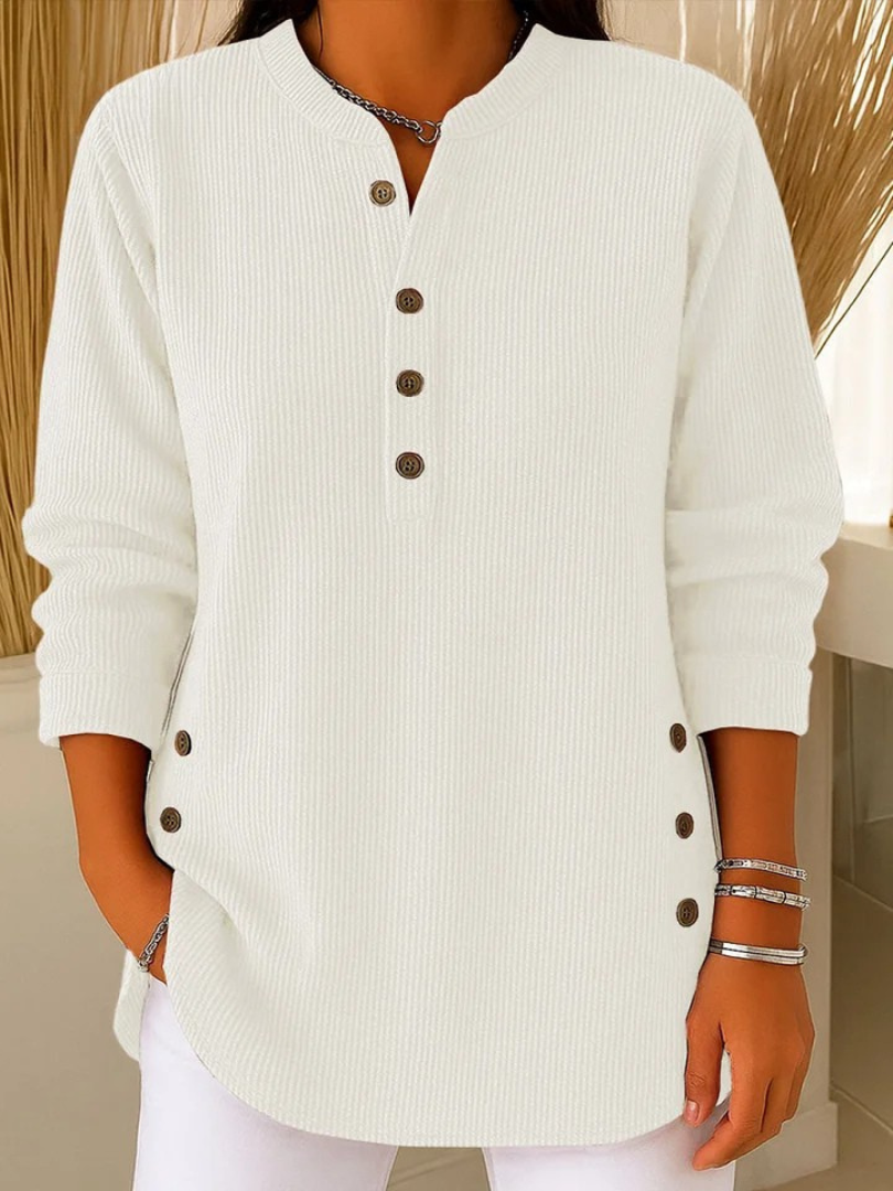 Van Elsen™ Willowe Ribbed Henley Dames Top
