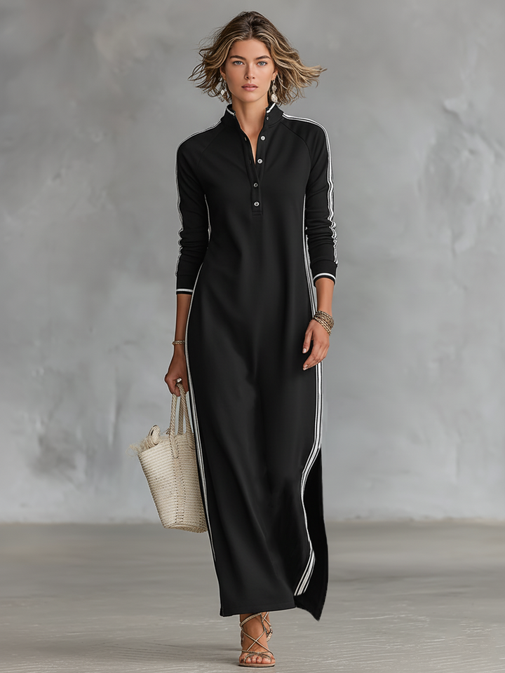 Selene | Casual Lange Mouw Maxi Jurk