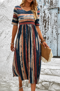 Bente | Gestreepte Midi Jurk