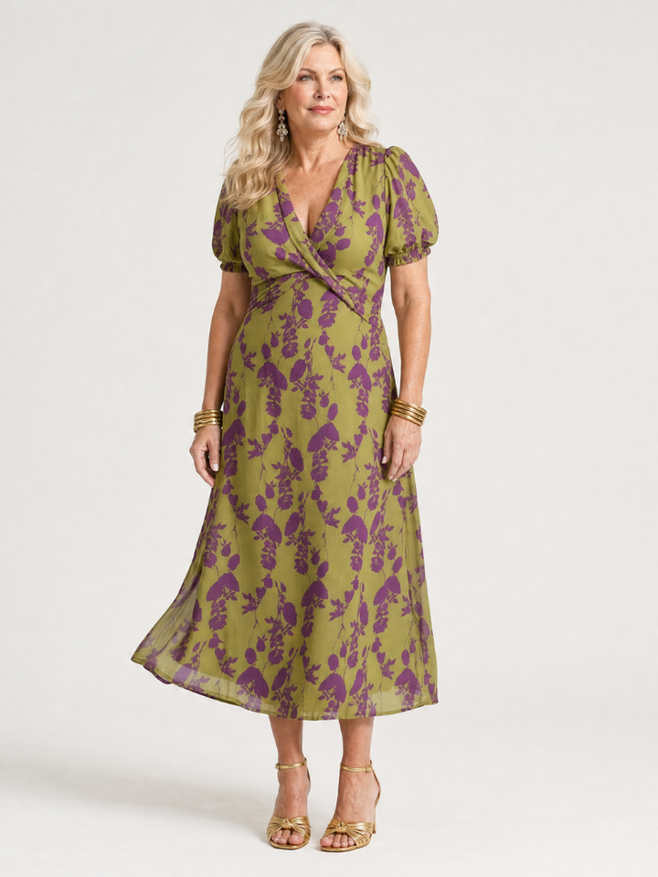 Hanneke | Relaxed Bloemen Midi Jurk