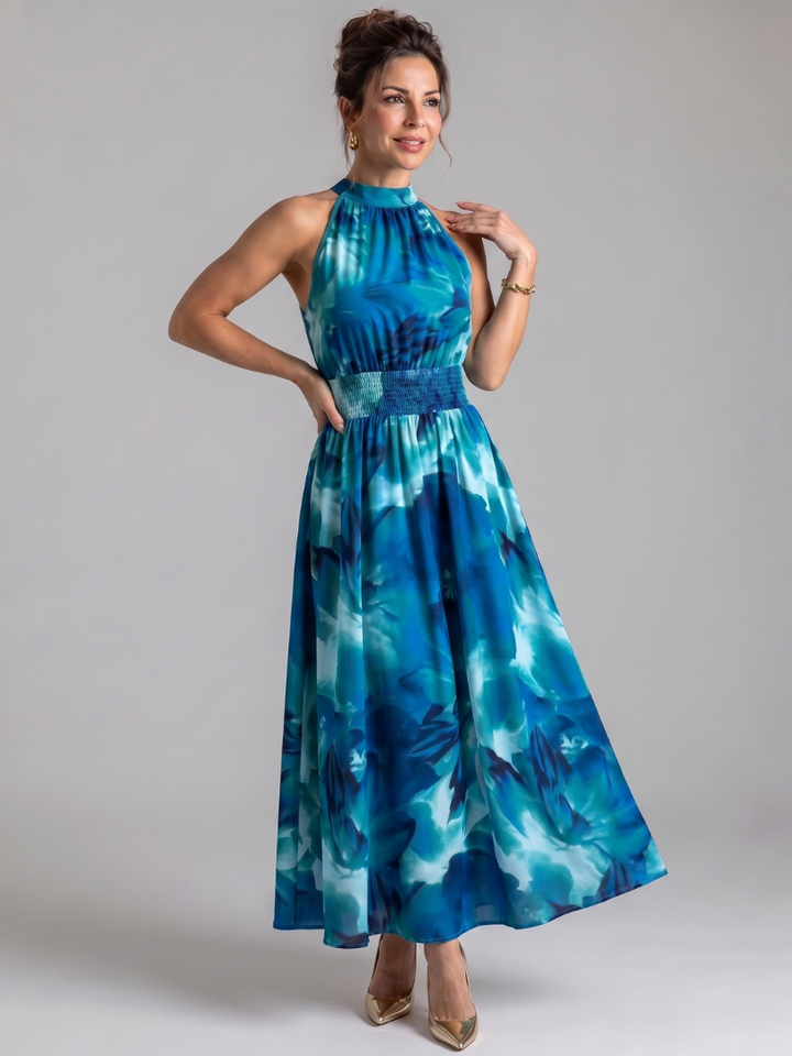 Cobie | Midi Jurk met Abstracte Print