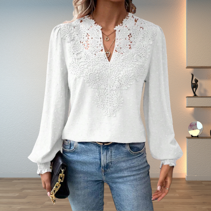 Riet blouse groen