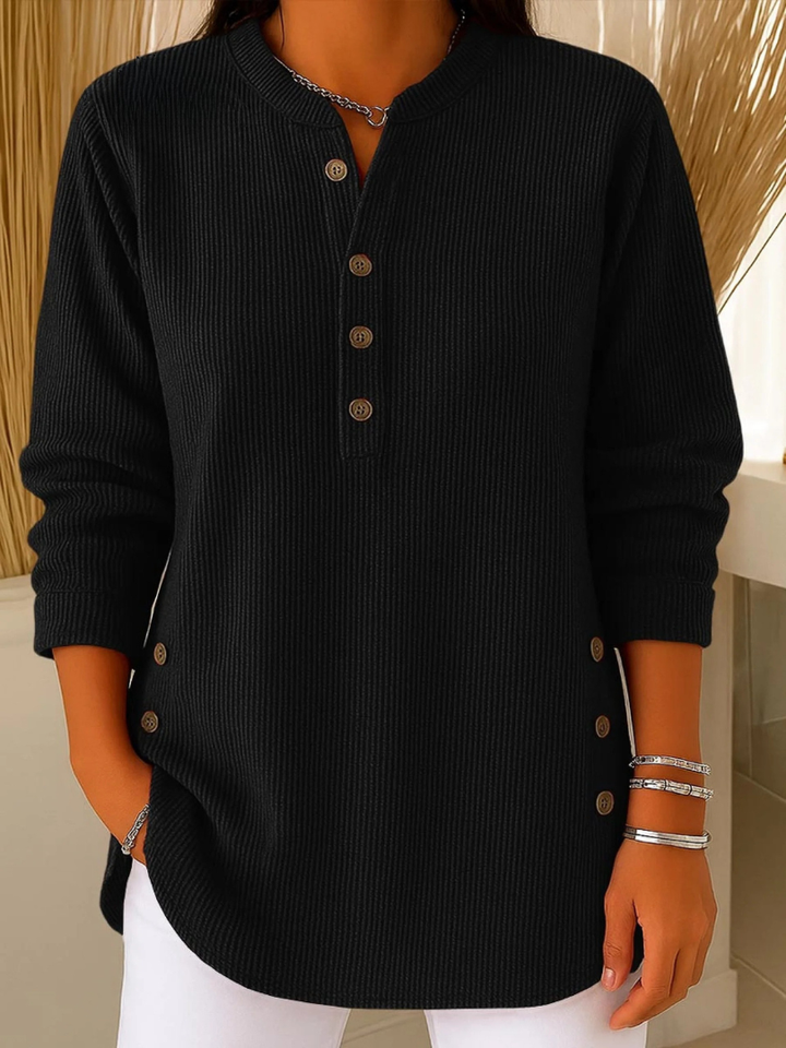 Van Elsen™ Willowe Ribbed Henley Dames Top
