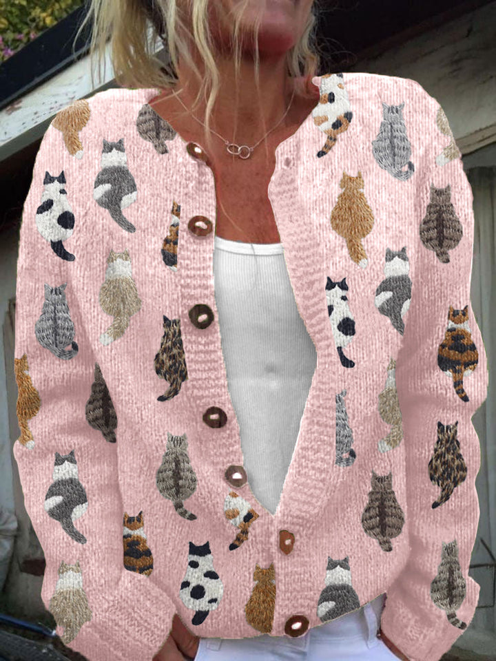 Charlotte | Gezellig Katten Print Vest