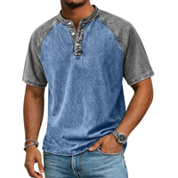Pavel | Vintage Tweekleurig Henley Shirt