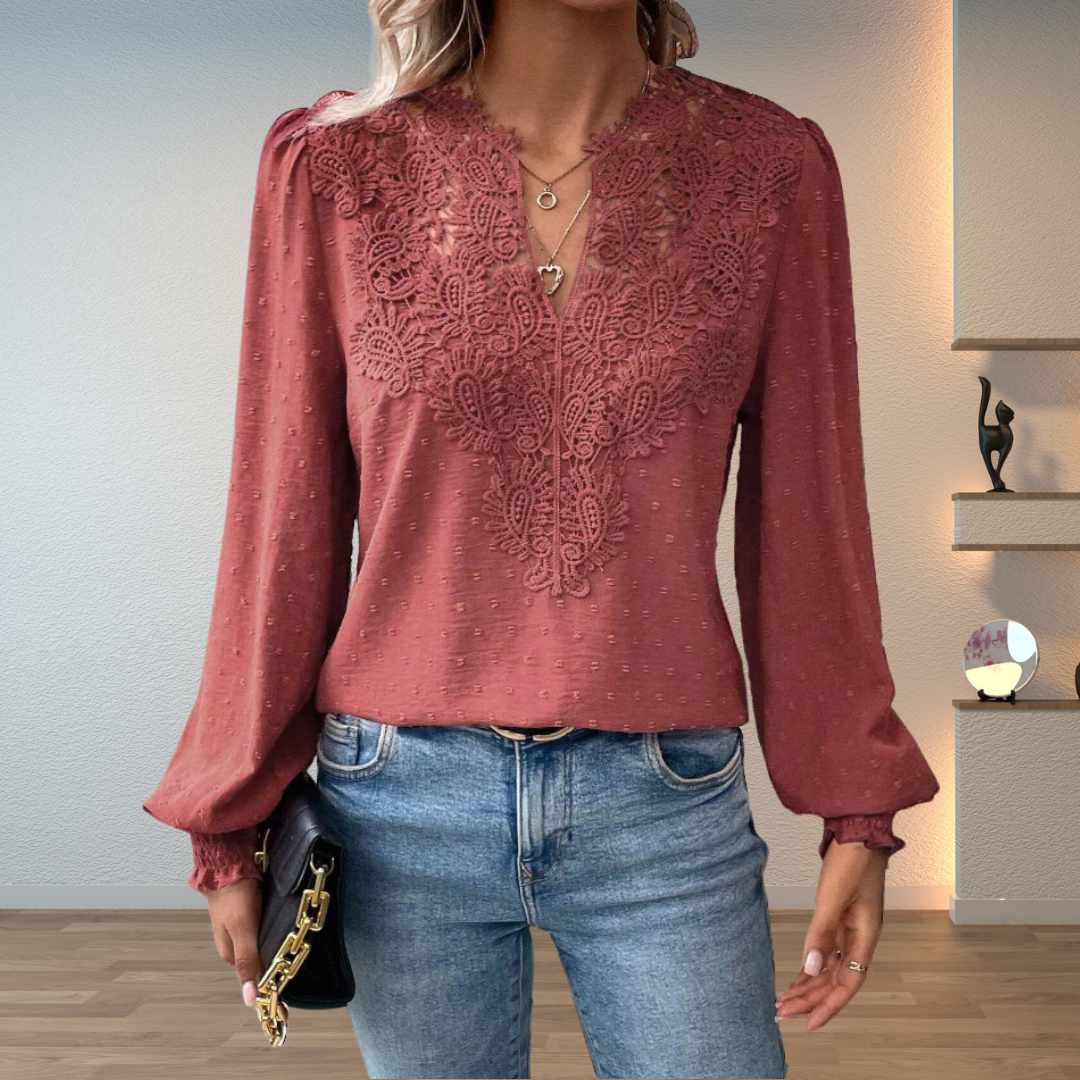Riet blouse lila